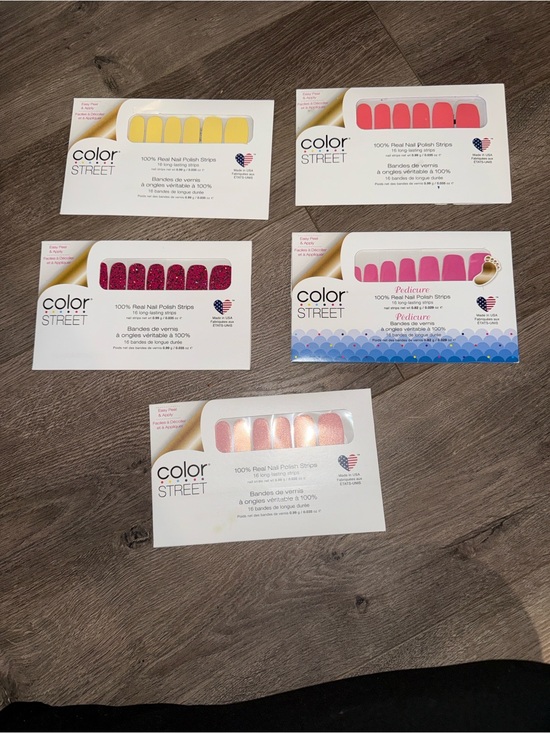 Color Street Other - Color Street Nail Strips Set in Yellow, Pink, Hot Pink, Glitter Pink, Coral